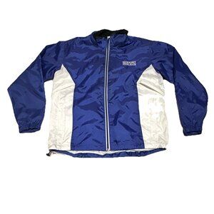Vintage 90s Windbreaker M Newport Rhode Island Blue White Embroidered Jacket